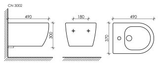 Биде подвесное Ceramica Nova Play CN3002MB чёрный матовый